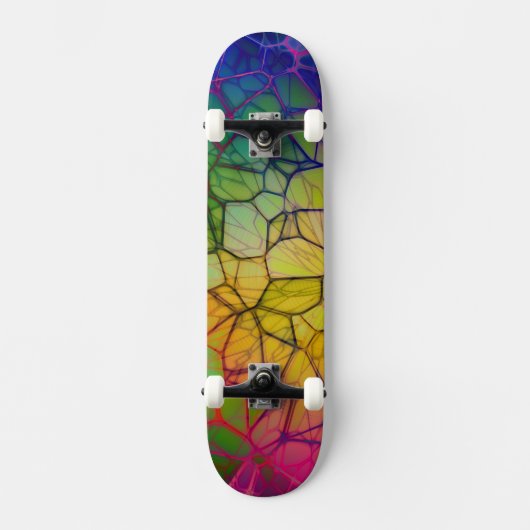 Abstract, kleurrijk web skateboard (Voorkant)