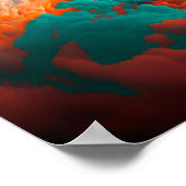 Abstract kleurrijk wolkengolfpatroon. poster (Hoek)