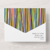 Abstract Kleurrijk Zwart Schrift All In One Uitnodiging (Achterkant)