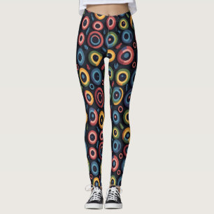Abstract Kleurrijke Cirkels Griezelige Halloween O Leggings
