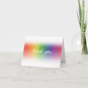 Abstract Kleurrijke Dank U Hand Schrift Elegant Bedankkaart