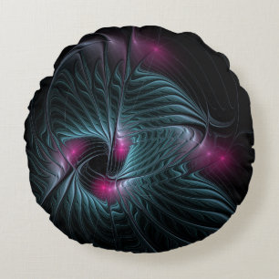 Abstract Kleurrijke Fantasie Fractal Rond Kussen