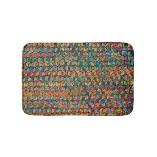 Abstract Kleurrijke Geometrische Patchwork Badmat