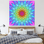 Abstract Kleurrijke Kunst Bloem Doekprint Canvas Afdruk (Insitu (Slaapkamer))