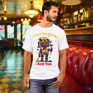 Abstract Kleurrijke Robot Bouwer Grafisch T-shirt
