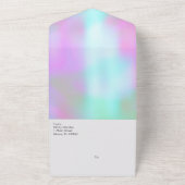 Abstract Kleurrijke Roze Blauwe Paarse Trouw  All In One Uitnodiging (Buitenkant)