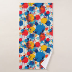 Abstract Kleurrijke Spat-art Badhanddoek