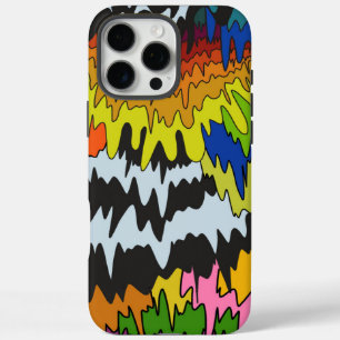 Abstract Kleurrijke Vloeistofdruppel Retro Golvend iPhone 16 Pro Max Hoesje