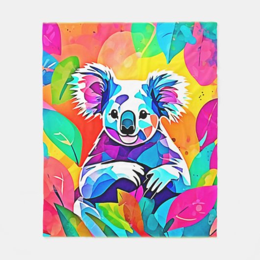 Abstract Koala-ontwerp Fleece Deken (Voorkant)