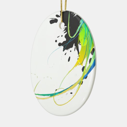 Abstract koel water Verf Spletters Keramisch Ornament (Links)
