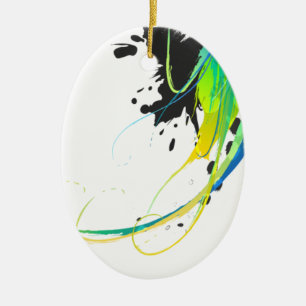 Abstract koel water Verf Spletters Keramisch Ornament