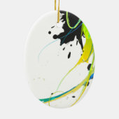 Abstract koel water Verf Spletters Keramisch Ornament (Achterkant)