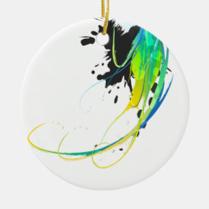 Abstract koel water Verf Spletters Keramisch Ornament