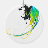 Abstract koel water Verf Spletters Keramisch Ornament (Achterkant)