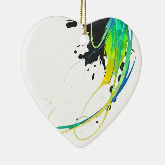 Abstract koel water Verf Spletters Keramisch Ornament (Rechts)
