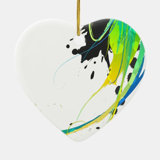 Abstract koel water Verf Spletters Keramisch Ornament (Achterkant)