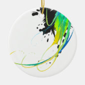 Abstract koel water Verf Spletters Keramisch Ornament (Voorkant)