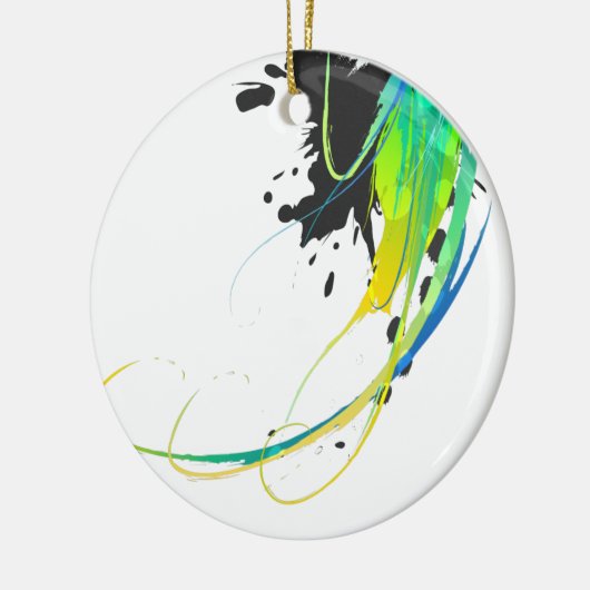 Abstract koel water Verf Spletters Keramisch Ornament (Links)