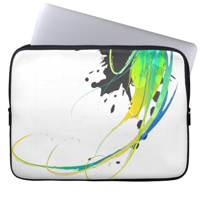 Abstract koel water Verf Spletters Laptop Sleeve (Voorkant)