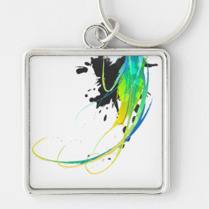 Abstract koel water Verf Spletters Sleutelhanger