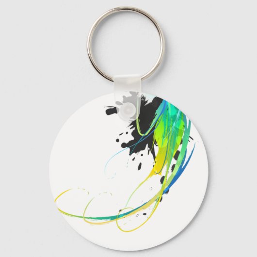 Abstract koel water Verf Spletters Sleutelhanger (Voorkant)