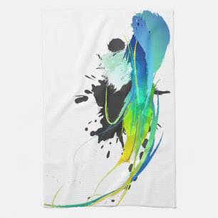 Abstract koel water Verf Spletters Theedoek