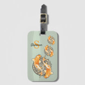 Abstract Koi Fish en Monogram Bagagelabel (Voorkant (verticaal))