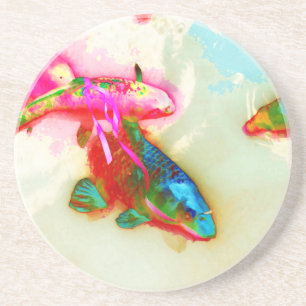 Abstract Koi-Onderzetter Zandsteen Onderzetter