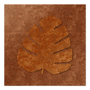 Abstract koperblik Leaf Perfect Poster