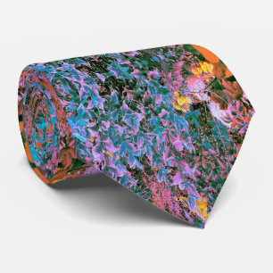 Abstract koraal, roze groene en aqua tuingewas stropdas