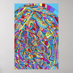 Abstract koraal Zee Poster