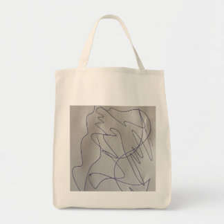 Abstract krabbelpen tekening grafische tote tas