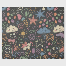 Abstract krijtpatroon 2025 cadeaupapier