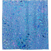 Abstract kristal turquoise en blauw douchegordijn (Voorkant)