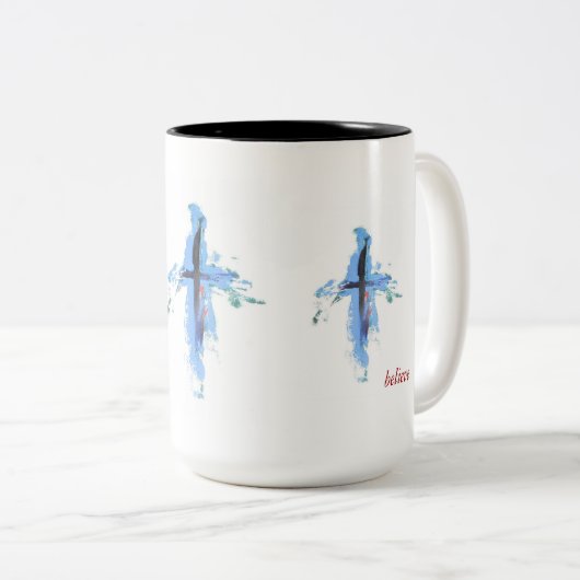 Abstract kruis op Mok van 15 oz (Voorkant rechts)