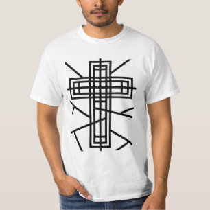 Abstract kruisontwerp t-shirt