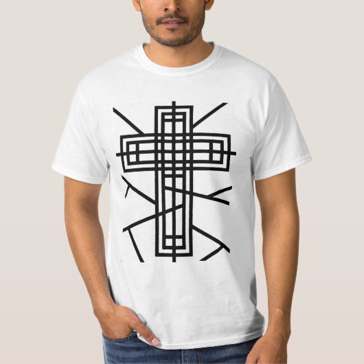 Abstract kruisontwerp t-shirt (Voorkant)