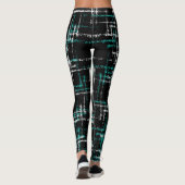 abstract kruispatroon van witte crisissen leggings (Achterkant)