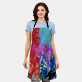 Abstract krulveren ontwerp schort (Gedragen)