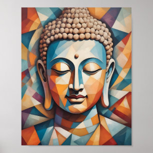Abstract kubisme kunst Gautama Buddha Poster