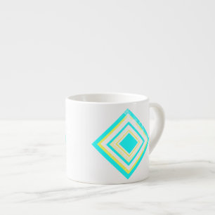 Abstract Kunst Bleek Turquoise Green Blue White Espresso Kop