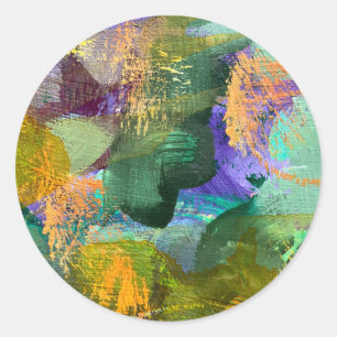 Abstract Kunst Bloemenveld Ronde Sticker