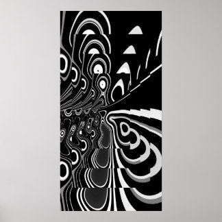 Abstract Kunst Poster Ultra Modern Zwart Wit Grijs