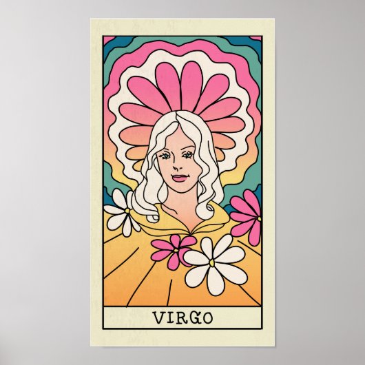 Abstract kunstbericht met virgo Zodiac Sign Poster (Voorkant)