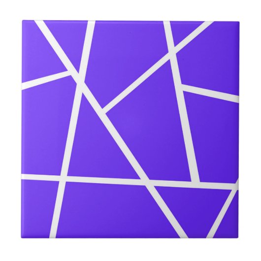Abstract kunstblauw Paars-witminimalisme Tegeltje (Voorkant)