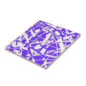 Abstract kunstblauw Paars-witminimalisme Tegeltje (Zijkant)
