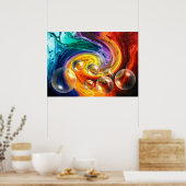 Abstract kunstdigitaal ontwerp poster (Keuken)