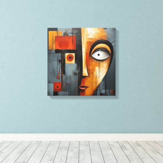 Abstract kunstframe canvas afdruk (Insitu (Houten vloer))