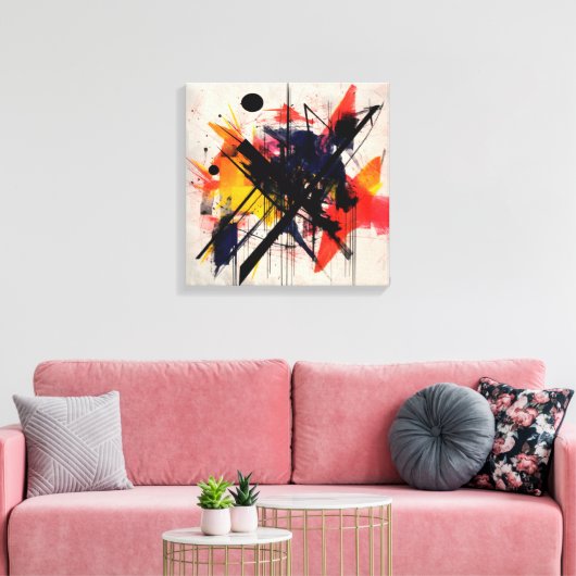Abstract kunstframe canvas afdruk (Insitu (Woonkamer))