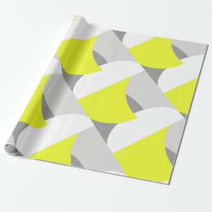 Abstract kunstgeel wit grijs patroon cadeaupapier